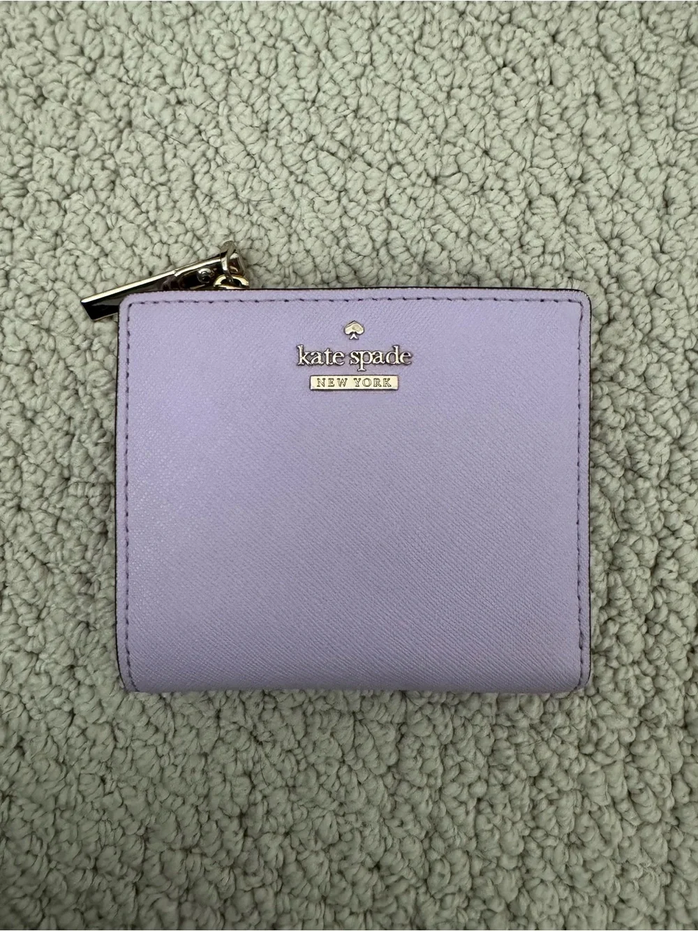 kate spade Leather Compact Wallet in Lilac